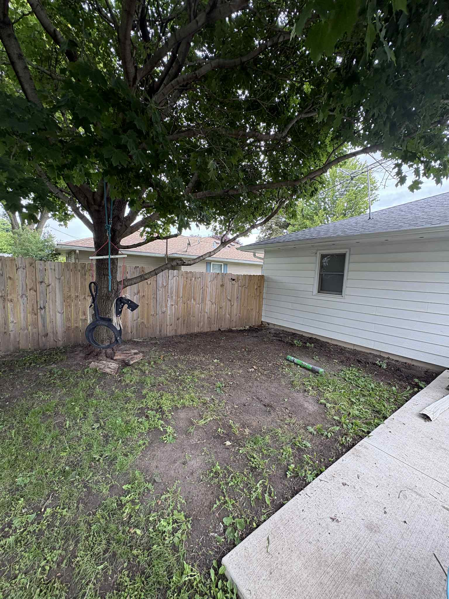 Landscaped lot after work